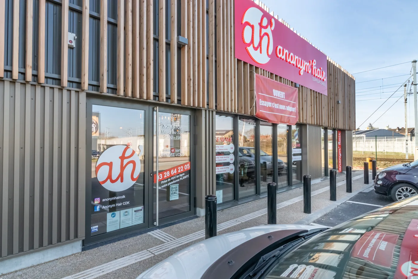 Façade du salon Anonym'Hair, 48 route de Bergues à Coudekerque-Branche